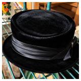 Mid Century Black Velvet Cloche Style Women