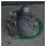 Cement Otters Garden Statue - Beautifully Hand Painted