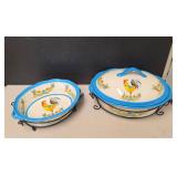 Temptations Rooster Serving Dishes