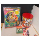 Sports Memorabilia Collectible Tin, Pog Set, and 2 Books