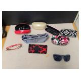 Variety of Cute Sunglasses and Sunglasses Cases
