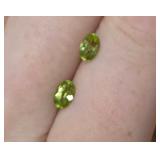 Pair of Faceted Peridot - 0.99ct Total