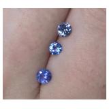 3 Faceted Tanzanite - 0.73ct total