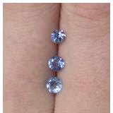 3 Faceted Tanzanite - 0.813ct total