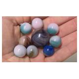 Vintage Pink and Purple Agate Glass Marbles