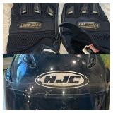 HJC Full Face Motorcycle Helmet Size XL and Icon Twenty-Niner Gloves Pair Size 2XL - Grand Rapids Off-Site