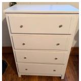 White Painted Wooden 4-Drawer Dresser Chest of Drawers with Decorative Knobs - Lake Odessa Off-Site