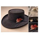 Vintage Resistol 4X Beaver Western Cowboy Hat - Long Oval, Feather Accent & Satin Lining - Potterville