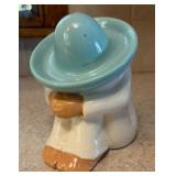 Ceramic Figurine of Sleeping Man with Blue Sombrero - Siesta Decor - Lake Odessa Off-Site
