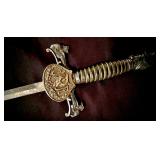 Antique 1882 and 1925 Knights of Pythias F.C.B. Fraternal Ceremonial Sword Scabbard.