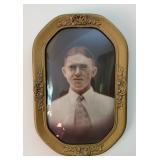 Antique Style Ornate Gold-Tone Picture Frame with Black & White Portrait Photograph - Lake Odessa Off-Site