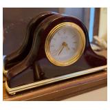 Danbury Clock Company Quartz Mantel Clock with Gold-Tone Accents & Wood Finish - Lake Odessa Off-Site