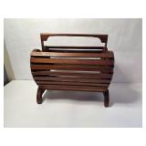 Vintage Mid Century Modern Slotted Magazine Rack