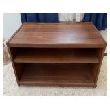 Wood Grain Rolling Storage Cabinet with Open Shelving & Caster Wheels - Lake Odessa Off-Site