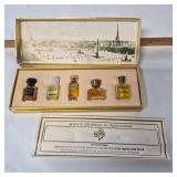 Vintage French Mini Perfume Set With 5 Bottles In Original Box