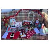 Collection of Christmas Decorations - Stockings, Signs, Garlands and More