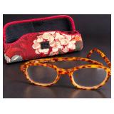 Vintage Giorgio Armani AR7004 Yellow Tortoiseshell Round Eyeglasses Frames Italy With Floral Case - Potterville