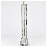 Vintage Wolfard Style Tall Clear Glass Oil Lamp With Faceted Geometric Base - Potterville