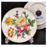 Vintage Gloria Bavaria Bayreuth Hand Painted Floral Porcelain Butter Pat Dish Gold Trim Germany - Potterville