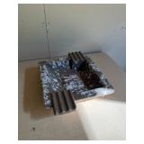 Vintage Brown & White Speckled Ceramic Ashtray with Dual Cigar Rests - Lake Odessa Off-Site