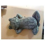 Decorative Frog Garden Statue with Large Eyes & Green Patina Finish - Lake Odessa Off-Site