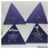 2 Swarovski 2021 Annual Edition Crystal Star Ornaments + New Christmas Decor Lot