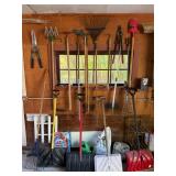 Large Assortment of Lawn & Garden Tools - Rakes, Shovels, Snow Shovels, Loppers & More - Lake Odessa Off-Site