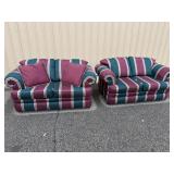 Crown Crest Traditional Striped Loveseat Living Room Set - Made in USA