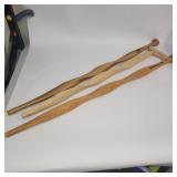 3 Wooden Walking Sticks / Canes - One Engraved Grampa Jim