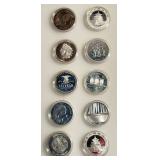 Lot of 10 - 1 oz .999 Fine Silver Assorted Silver Rounds