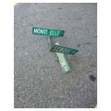 Lot of Street Signs - Monticello, School, Huddleston, East 13th St