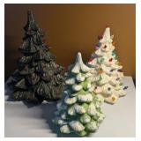 Three Vintage Ceramic Christmas Trees