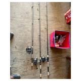 Assorted Fishing Rods and Spinning Reels