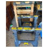 Folding Sawhorses and Wooden Work Stand Set