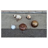 Decorative Ceramic Cat Figurines and Pottery Collection