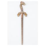Vintage 17" Ornate Dragon Hilt Display Sword With Jeweled Accents & Scales - Potterville