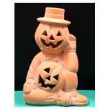 Terracotta Halloween Candle Holder (Pumpkin Scarecrow/Jack o