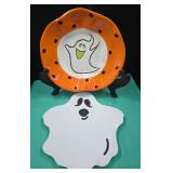 (Set of 2) Halloween Ghost Themed Plates