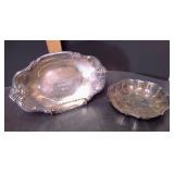 Pair Silverplate Golf Awards Trays 1960s Chippendale Pattern - Potterville