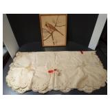 Vintage Cardinal Artwork Paired With A Scalloped, Hand-Embroidered Holiday Table Runner - Potterville
