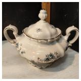 Vintage Limoges Johann Haviland Blue Garland Covered Sugar Bowl, Made In Bavaria, Germany Fine China - Potterville