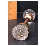 Antique Clear Pressed Glass Doorknob Set With Metal Spindle & Original Hardware - Potterville
