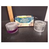 Vintage Flower Fashioner No. 650 Clear Plastic Floral Frogs And Candle Holders With Original Box - Potterville