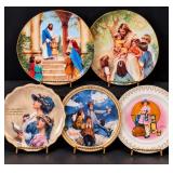 Vintage Collector Plates Lot of Norman Rockwell Americana & Jesus With Children Religious Art - Potterville