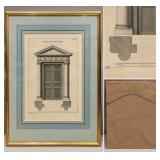 Isaac Ware 1756 A Door of the Doric Order Plate 82 Architectural Engraving Framed - Potterville