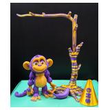 Brand New 3D Printed Purple & Gold Caledonia School Spirit Monkey with Tree and Accessories