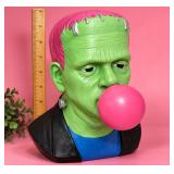 Like New Martha Stewart LED Pink Hair Frankenstein Blowing Bubble Bust - Potterville