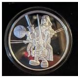 Rare 2007 Disney Star Wars 1oz .999 Silver Coin - Ltd Ed Of 200! Includes Original Velvet Box - Potterville