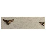 Set of 2 Gold-Tone Flying Eagle Wall Decorations with Spread Wings - Lake Odessa Off-Site