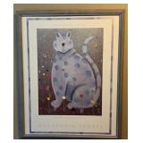 Mackenzie Thorpe Framed Cat w/ Bees Print